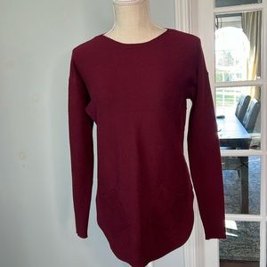 Charlie B long sleeve sweater top, maroon, size S